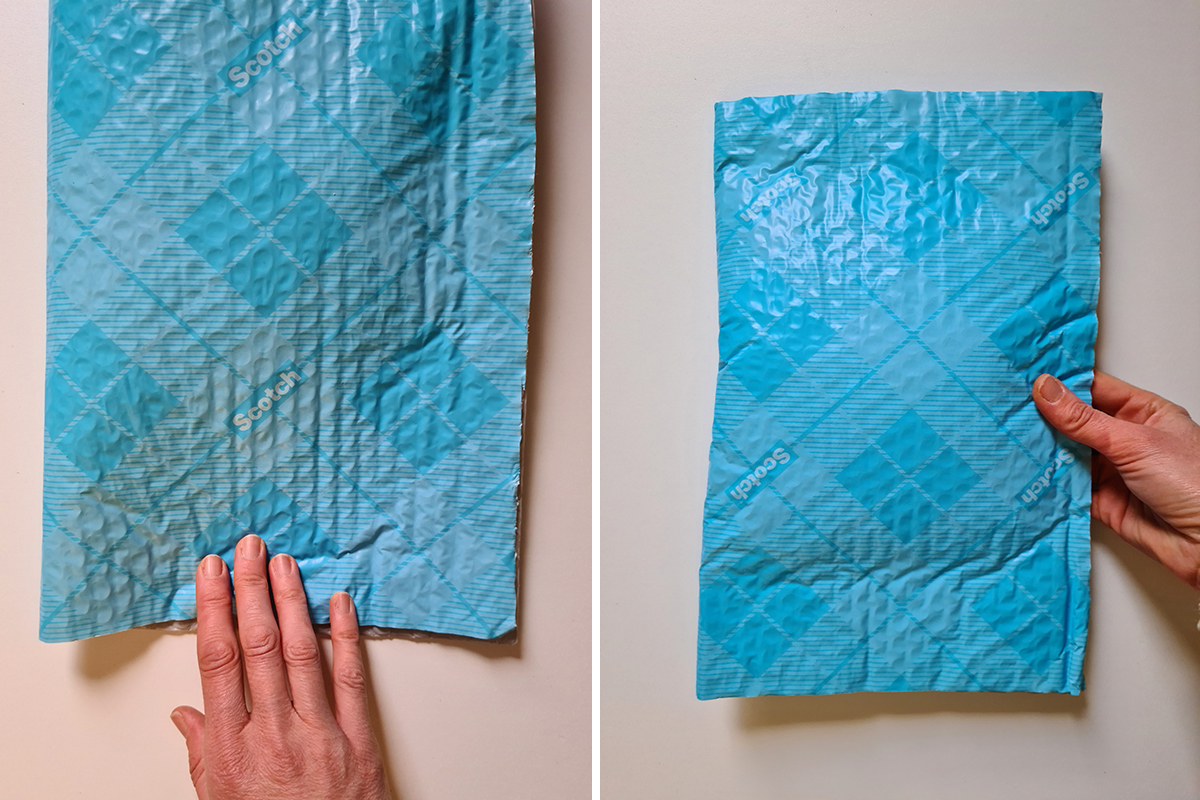 Comment emballer un colis Vinted en recyclant un sac plastique